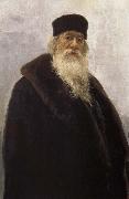 Ilia Efimovich Repin Leather wearing the Stasov Spain oil painting artist